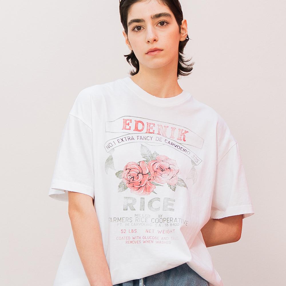 EDENIK Vintage Rice Bag Short Sleeve T-Shirt_Pink