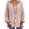 2026 Autumn Winter Pure Color Cable Knit Hoodie - European/American Bestseller