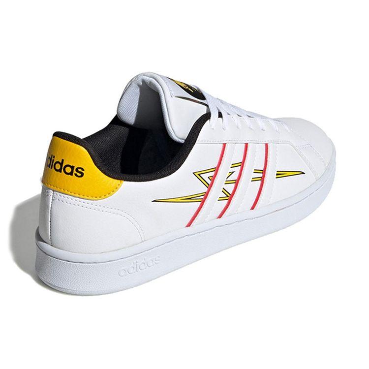 Adidas Pokemon X  Neo Grand Court Fashion Simple Non-Slip Durable Low-Top Sneakers Unisex Sneakers White Yellow FV6001