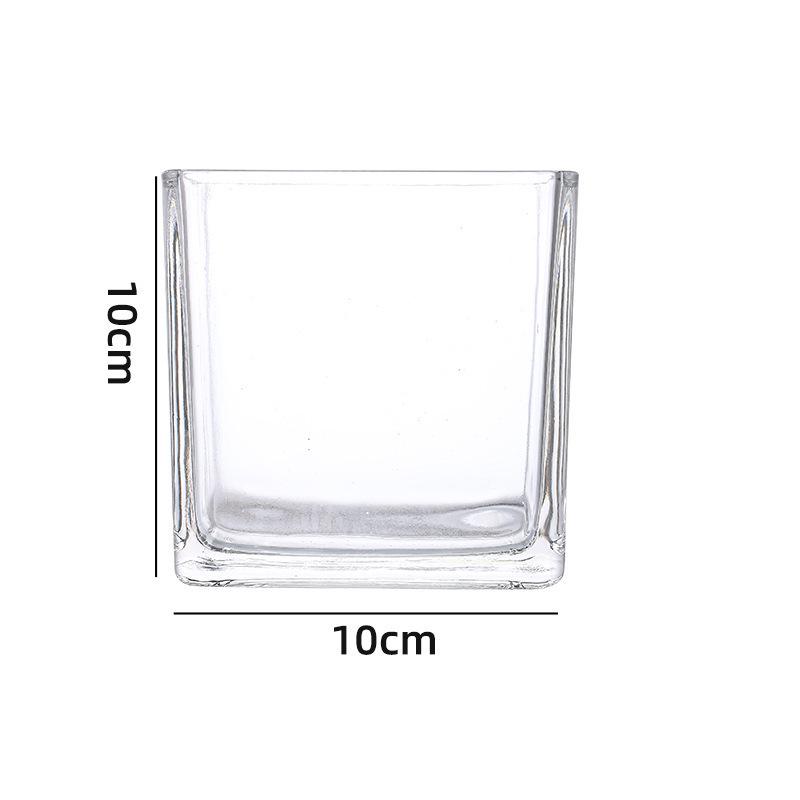 Suport Nou pentru Lumânare din Sticlă - Bază Rotundă, Cupă Aroma Transparentă, Design Pătrat Îngroșat.