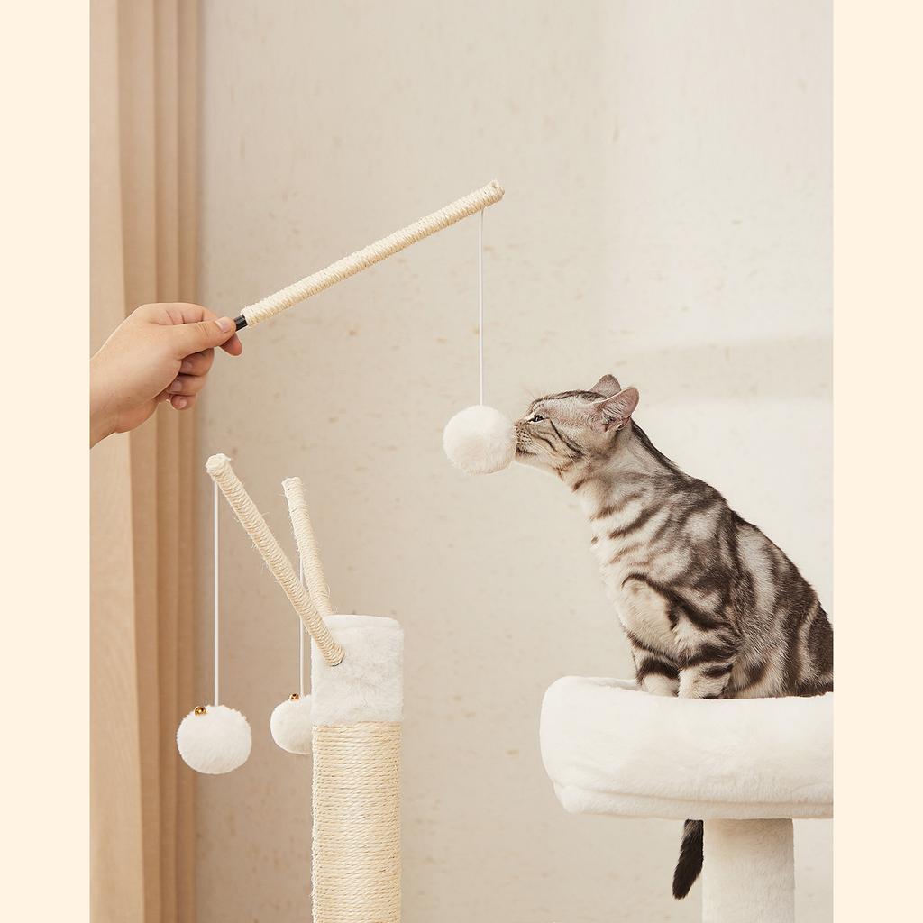 FEANDREA PCT113X01 Cat Scratching Post with Litter Tray Vintage Brown