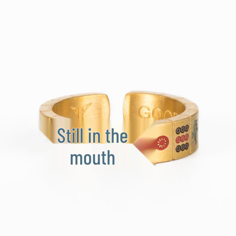 

Трендовое открытое кольцо Маджонг в китайском стиле: Креативный унисекс аксессуар Size 8