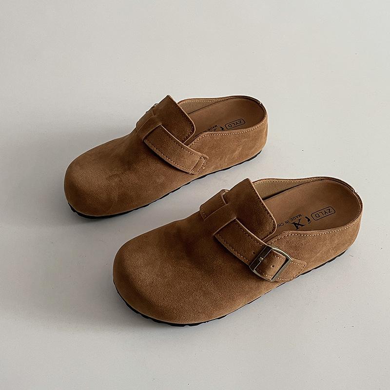 Baotou slippers women's spring new popular retro fashion small inner height increase versatile shoes