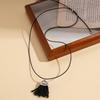 Beaded Fringe Adjustable Drawstring Necklace Featuring Leather Bead Design for Versatile Occasions and Gift Giving