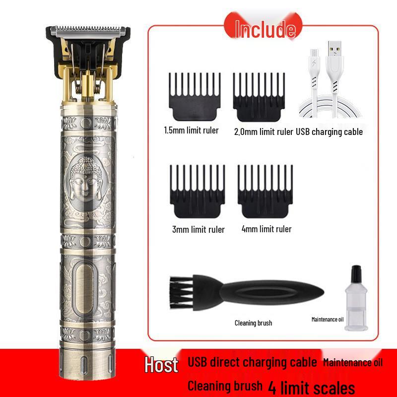 T9 Bald Electric Hair Clipper - Professional Rechargeable Engraving & Oil Head Shaver