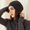 Women's 100% Pure Cashmere Hat: Warm, Double-Layered, New Color Yarn for Autumn and Winter.