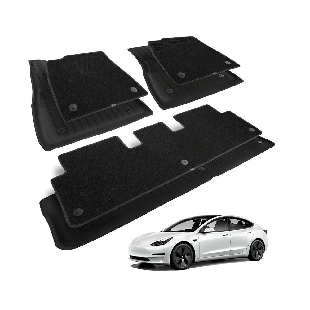 AABLU1 Для Tesla Model Y 2025 Juniper Коврики в салон Model 3 Highland Индивидуальные Двухслойные Противоскользящие и Всепогодные Защита Model 3
