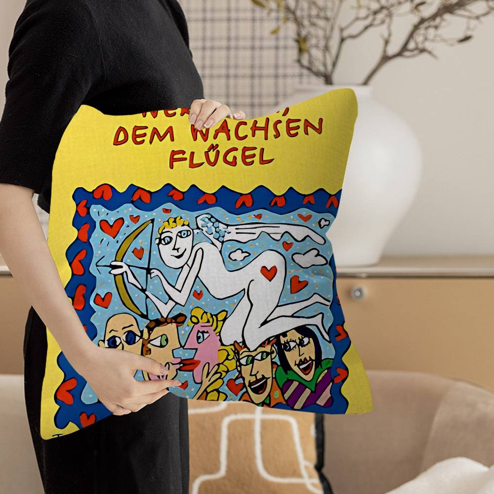 

Flugel Drinking Pillowcase Toon Gift Cushion Cover Bedroom Home Sofa Chair Seat Decor Pillow Case 12x12Inch