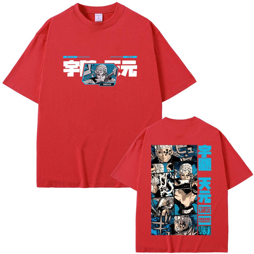 Anime Demon Slayer T-shirt Funny Muscle Rat T Shirts Uzui Tengen Graphic Tshirt Summer Men Women Casual Cotton Oversized Tees