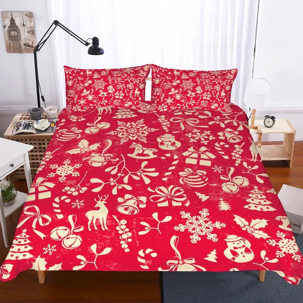 Comforter Cartoon Merry Christmas S Bedding Set Queen Size Snowman Single Double Super King Bedclothes 100% Polyester