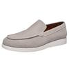 Men's British Style Slip-On Suede Loafers - Genuine Leather Nubuck Casual Shoes
