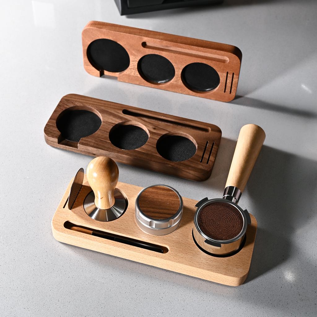 51MM 54MM 58MM Coffee Tamper Mat Station Stand Portafilter Holder Support Base Rack Walnut For Espresso Accessories Barista Tool