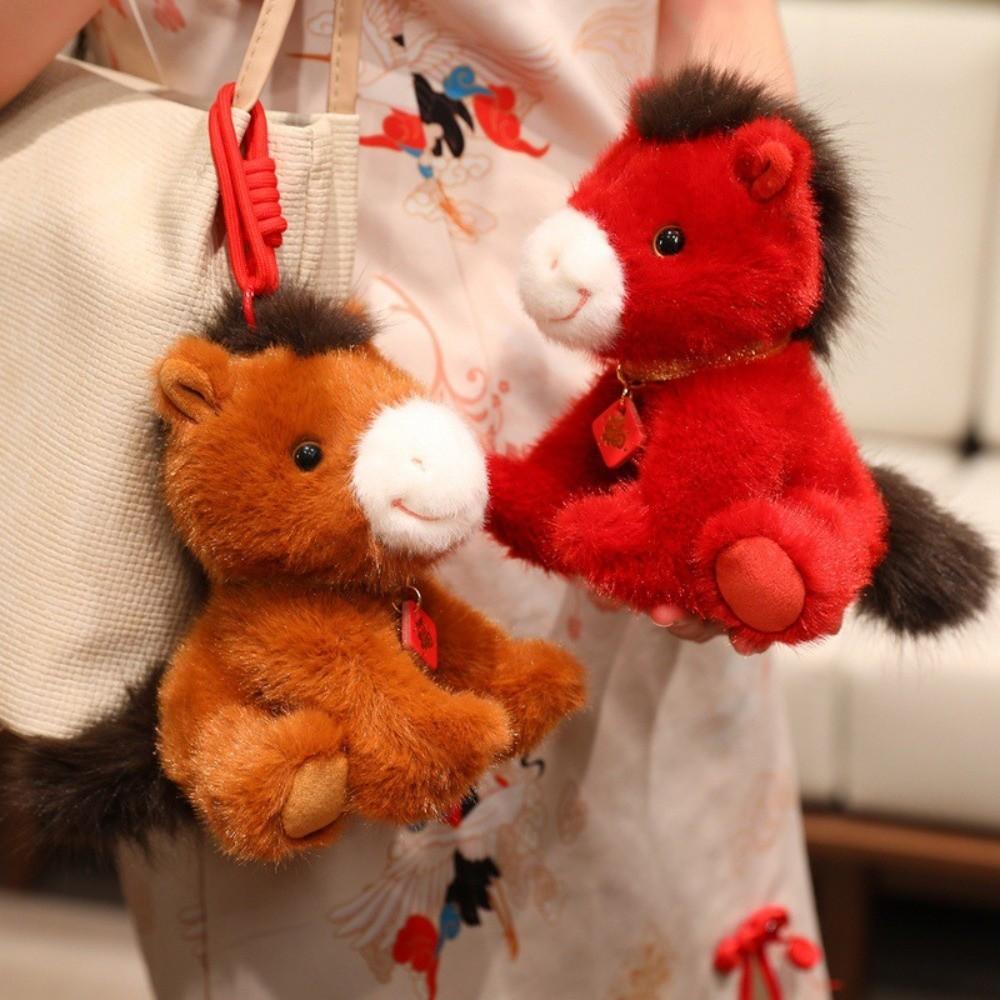 Good Luck Lucky Horse Plush Toys Cute Zodiac Pony Figurine 2026 Horse Plush Doll  Festive Decor