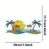 Tropical Palm Tree Metal Wall Art Beach House Decor Modern Coastal Sculpture for Bathroom Living Room