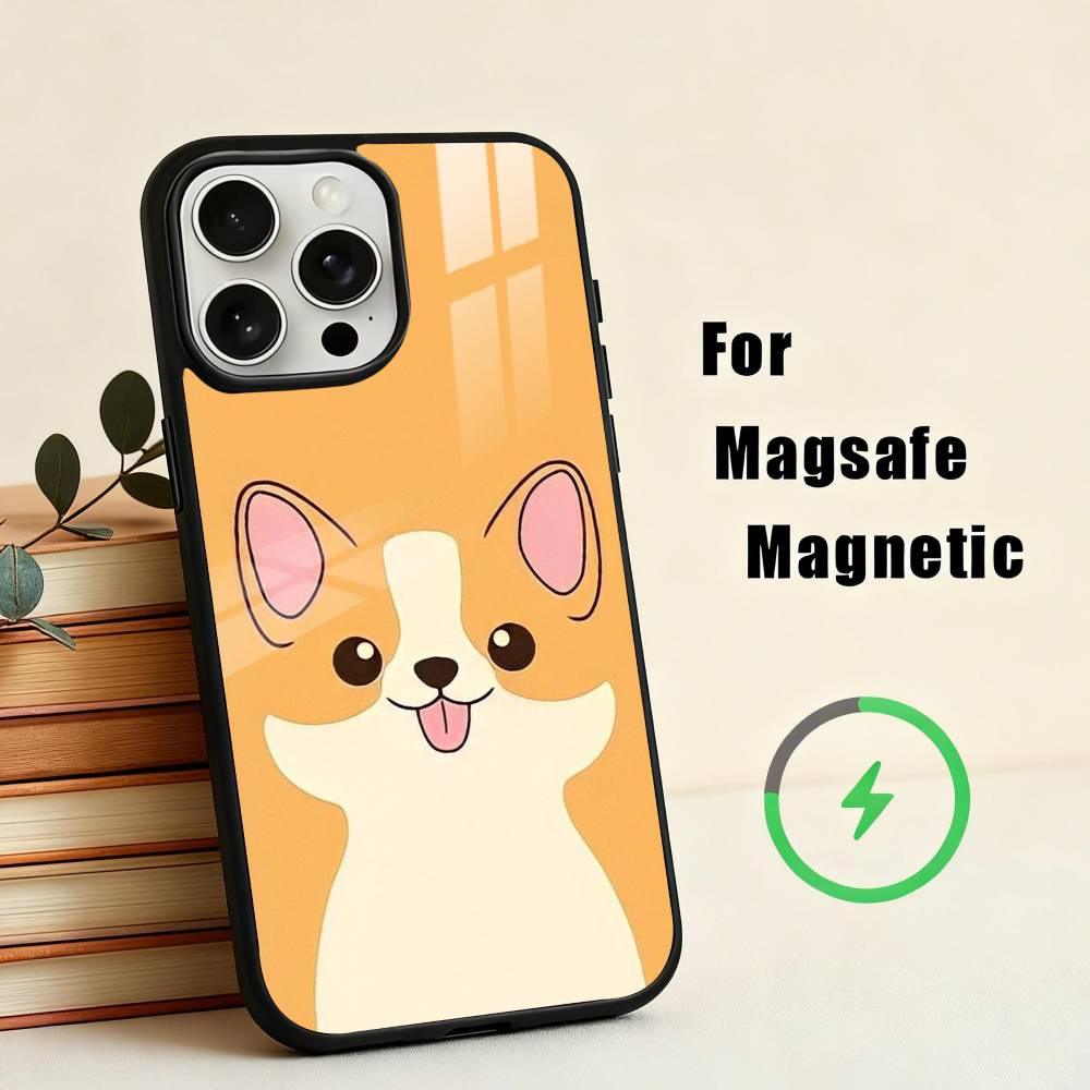 C-Cute corgi D-dog-G  Phone Case For iPhone17,16,15,14,13,12,11 Plus,Pro Max Magnetic For Magsafe Wireless Charging
