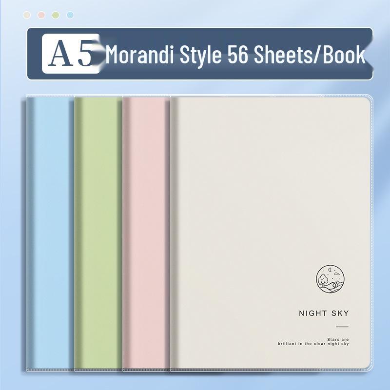 A5 Thick Morandi Notebook - Lined Student Stationery, Small Fresh Design, B5 Available. 1 Notebook