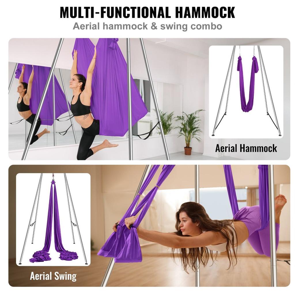 Struttura per Yoga Aereo e Amaca da Yoga, Altezza 9.67 ft Supporto Professionale per Swing da Yoga Viene Fornito con 13.1 Yds di Amaca Aerea, Capacità di Carico Massima 551.15 lbs Yoga