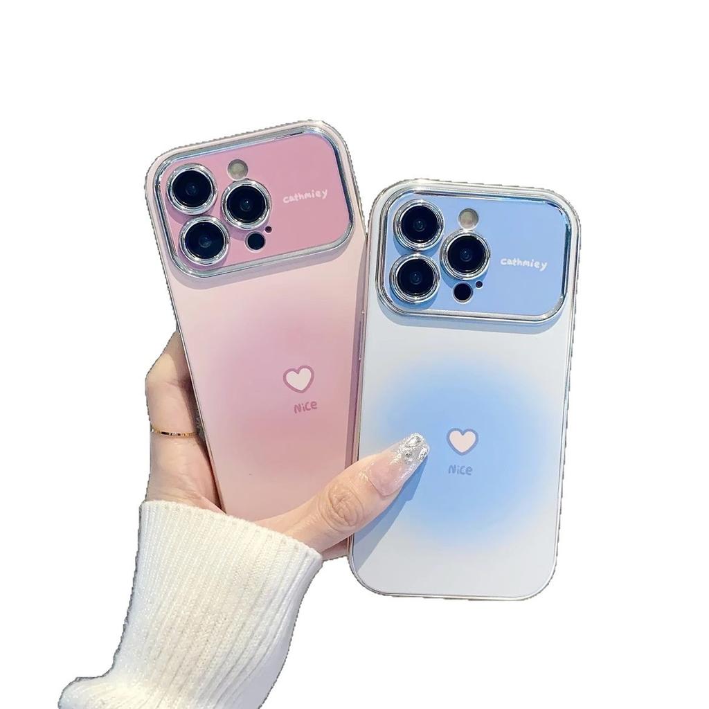 Halo Gradient Love for Apple Phone Case 16promax New 15promax Cartoon 14plus Electroplating