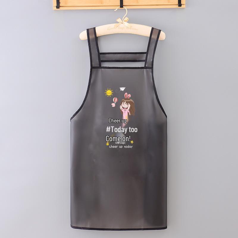 New Transparent TPU Apron: Waterproof, Oil-Resistant, Dirt-Resistant Cartoon Protective Waist Cover.