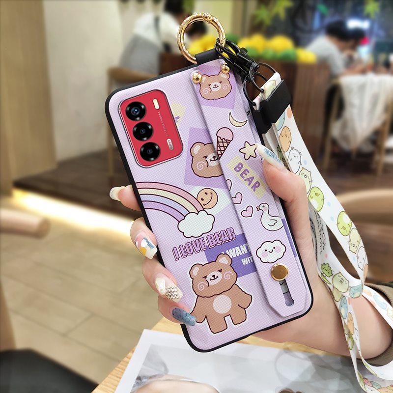 Durable Ring Phone Case For ZTE Blade V40 Vita/A72 Anti-dust Fashion Design Anti-knock Phone Holder Waterproof Wristband