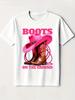 Cute Fun Ground Dance Western Cowboy Boots[Cool Design] Street Trend Style Casual T-Shirt Men's Comf