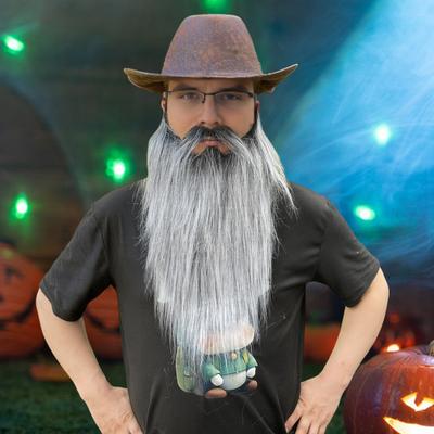 Yousheng Falscher Bart Rollenspiel Kostüm Alter Mann Schnurrbart Bart mit elastischem Band Gesichtshaar Accessoire für Halloween Cosplay Partyzubehör