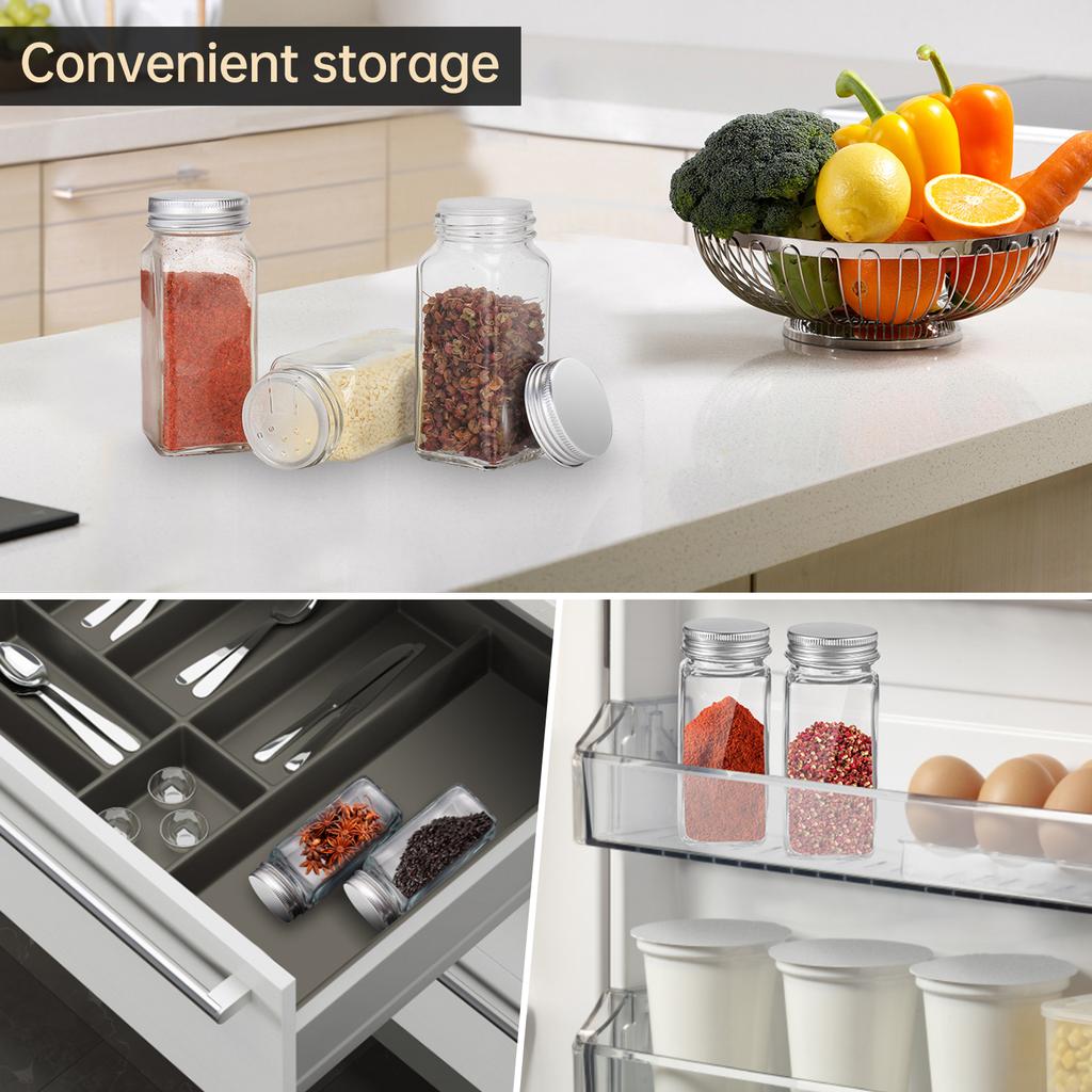 Aoresac Glas Gewürz Gläser mit Etiketten 24 Pcs 4 unzen Leere Platz Gewürz Container Flaschen mit