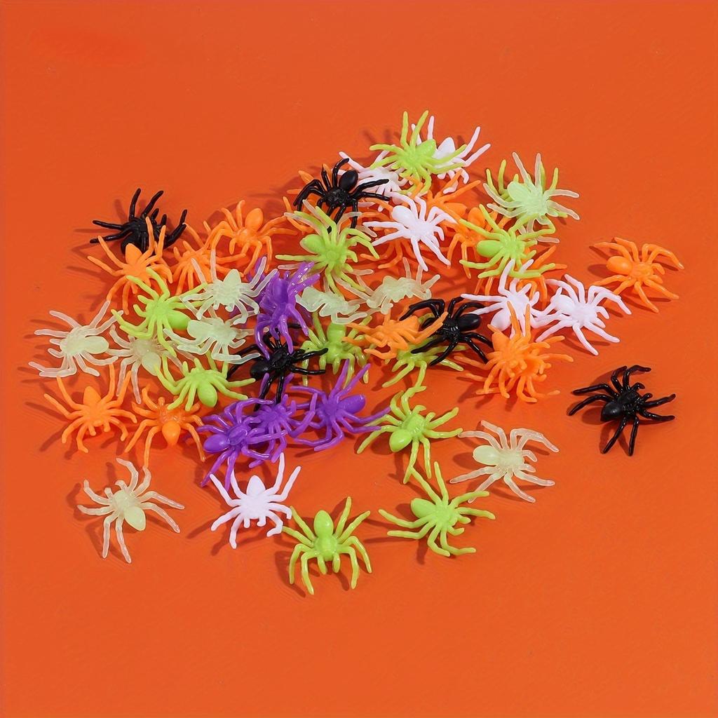 100pcs/50pcs Plastic Halloween Spider Decorations Perfect for Creating A Haunting Atmosphere Christmas and Halloween Decorations