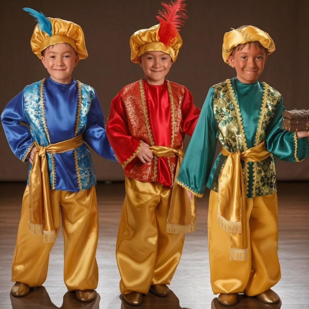Kostým Aladina pro děti z polyesterové látky pro jevištní představení a halloweenský cosplay