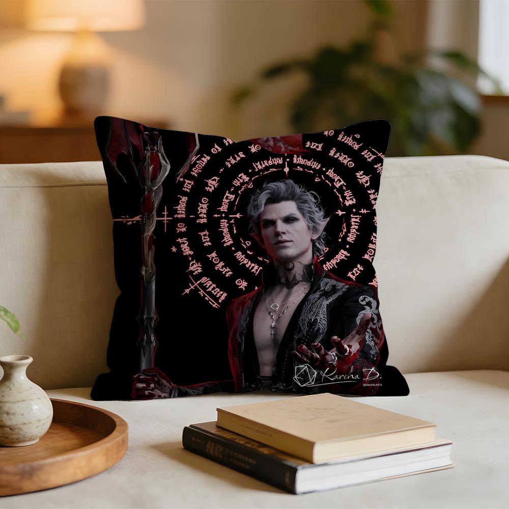Baldurs Gate 3 Astarion Cushion Cover Short Plush Pillowcase for Bed Sofa Carwashable