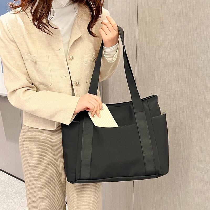 Women's Casual Tote Bag, Zipper Closure, Multiple Pockets, Daily Commuting Bag, Women's Shoulder Bag, Travel Handbag