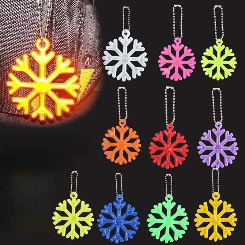 2Pcs Color Music  Safety Reflector Reflective Keychains Car Keyrings Charm Bag Accessories for Jacket BackPack Strollers Wheelchairs