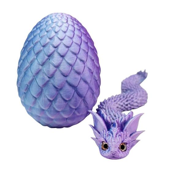 

3D-печатная фигурка змеиного яйца с подвижными суставами, фигурка змеиной скорлупы, игрушка-непоседа, змеиное яйцо с шарнирной змеей внутри, настольное украшение