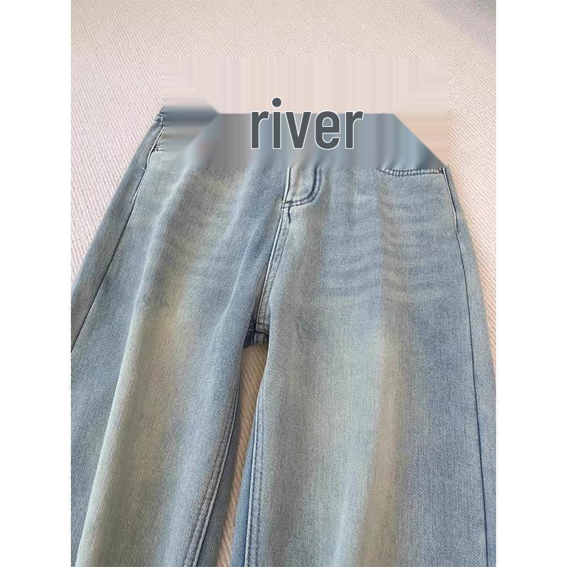 Damen Übergröße Retro Fleecegefüttert High-Waist Wide-Leg Jeans - Winter 2024 Kollektion