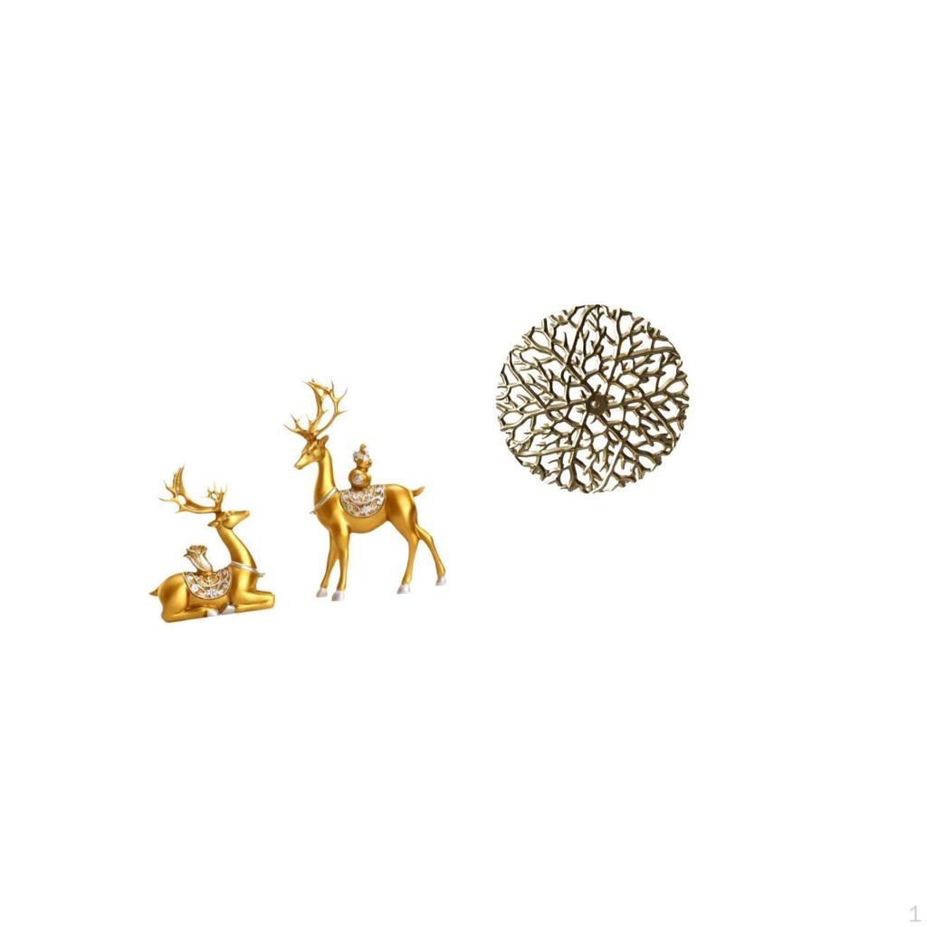 Elegant Reindeer Figurines And Metal Wall Art Sculptures Decorative Elk Statues for Office Living
