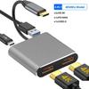 4-in-1 USB C Docking Station Dual HDMI 4K@60Hz Adapter USB 3.0 HUB Type C To HDMI USB C Splitter Adapter OTG For Laptop Macbook