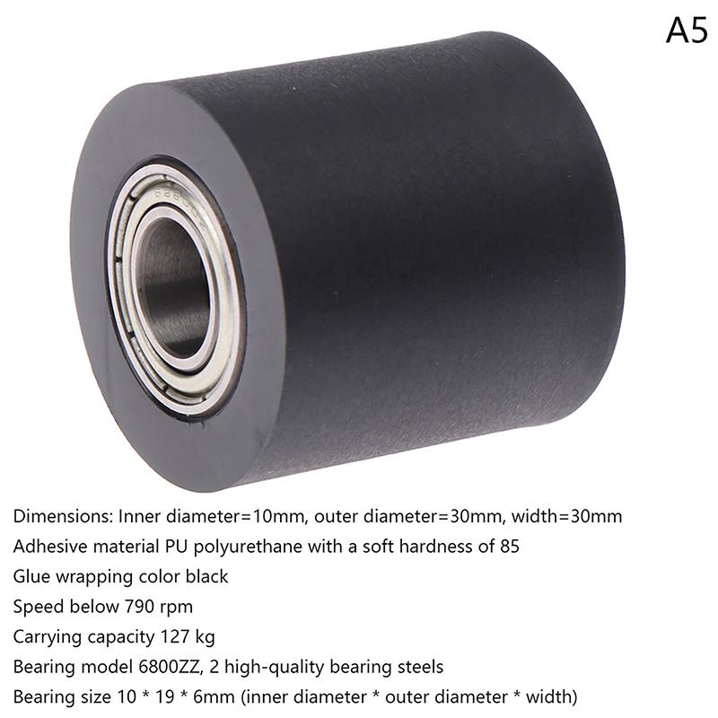 

Поліуретановий ролик із подвійним підшипником і плоским напрямним колесом діаметром 30 мм 10MM