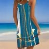 Abito da Spiaggia da Donna Mini Abito Stampa Casual Moderno Senza Maniche Vestibilità Larga Esterno Quotidiano Estate