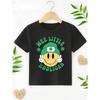 European Sizes Little Hooligan Lettering & Biere Print T-Shirt | Irish-Themed Round Neck Tee For, Spring Summer Casual Wear, Machine Washable