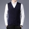 Men S Middle Age Sleeveless Knitted Cardigan Jacquard Dad Vest