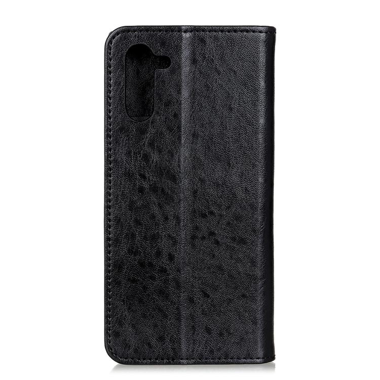 Custodia in Pelle a Flip Orizzontale con Texture Crazy Horse Magnetica per OnePlus Nord con Supporto e Scomparti per Carte e Portafoglio