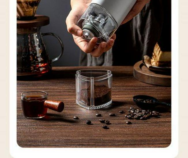 Electric Coffee Bean Grinder - Portable Hand-Crank Coffee Maker, Small Automatic & Household Use