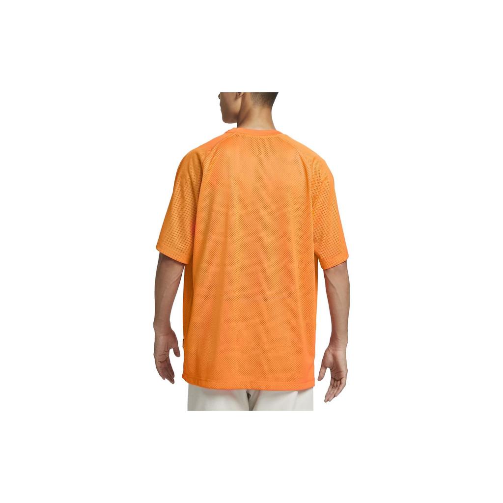 Nike T Shirts Men's Bright Orange Crew Neck Moderate Straight Fit DX0157-885