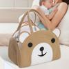 Bear Pattern Diaper Storage Bin Cotton Rope Woven Basket Stylish Baby Diaper Bag  Newborn