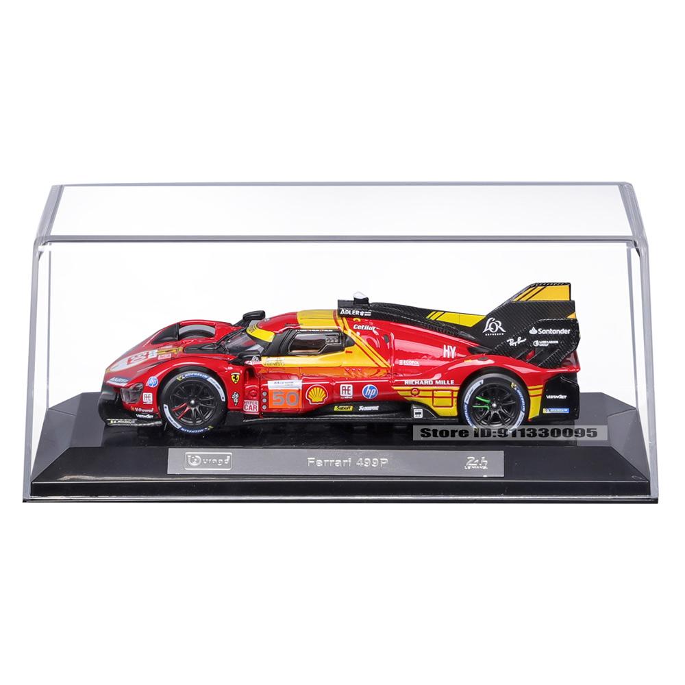 Bburago 1:43 2024 Ferrari 499P No.50 24 HEURES DU MANS Racing Model Simulation Car Model Alloy Car Toy Male Collection Gift