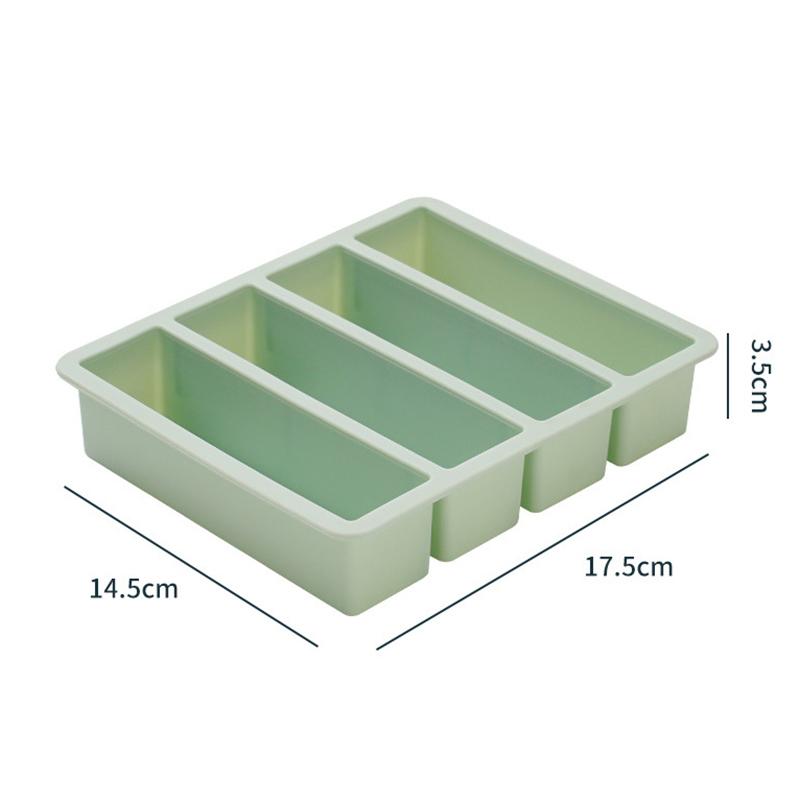 1Pc Giant Storage For Food Meal Sauce With Lid Silicone Freezer Trays Extra Large Soup Ice 4 Cubes Tray Food Freezing Molds