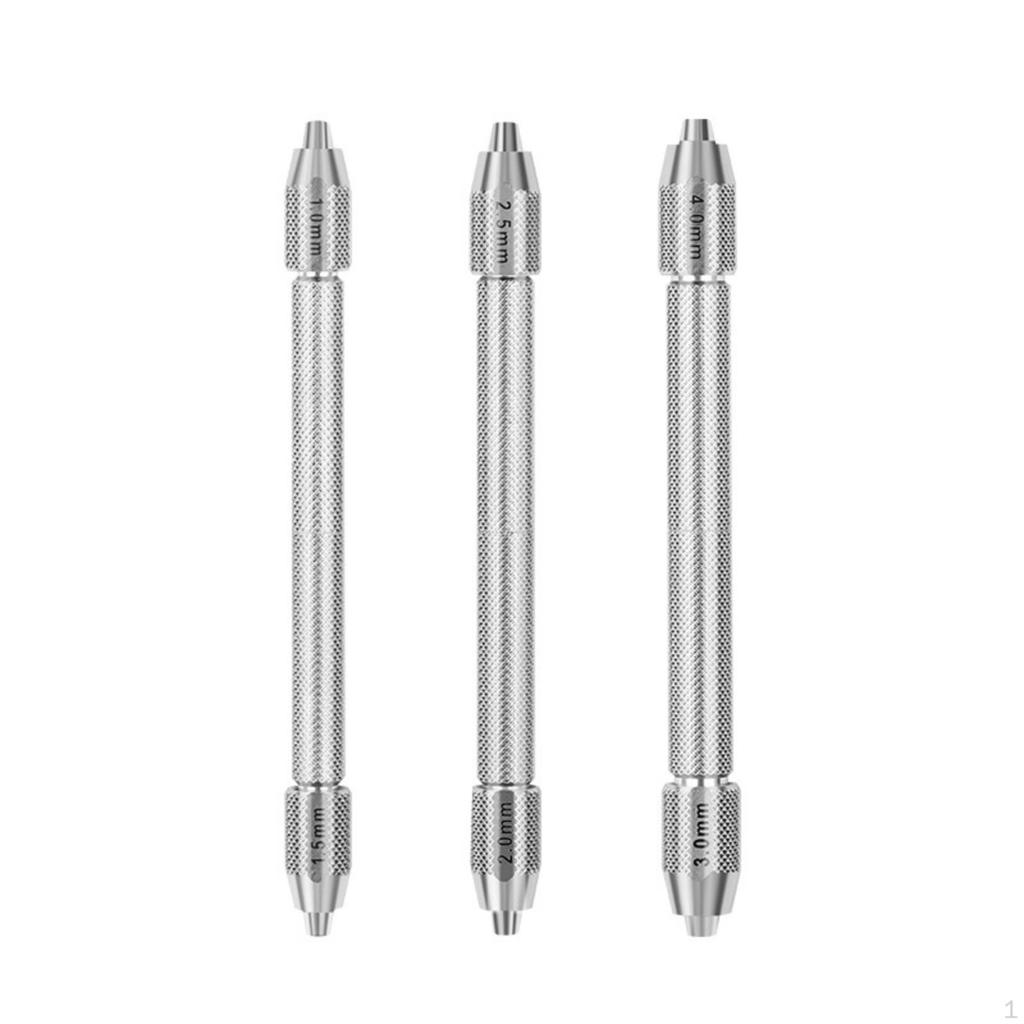3 Pieces DoubleEnded Pin Vise AntiSlip Hand Crafting Insert Holder Precision Vice