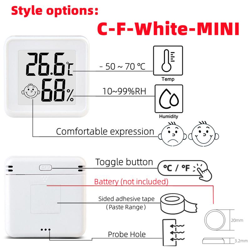 Mini LCD Digitales Thermometer Hygrometer Innenraumtemperatur Feuchtigkeitsmesser Sensor Messgerät Wetterstation