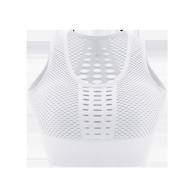 Breathable Mesh Sport Bra with Wide Straps and Stylish Back Design