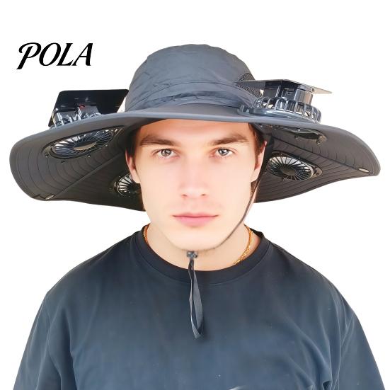 Cooling Fan Sun Hat For All-day Wear Wide-Brimmed Outdoor with Dual-Power Design With Solar Charging USB Hiking Cycling Fishing Panel Hot Summers